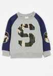 PoP Candy Reglan Sweat Top - Grey & Navy Blue