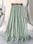 Allover Print Elastic Waist Skirt Casual Skirt For Spring & Summer Women's Clothing