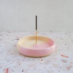Incense Holder - Cream - Pink Dip