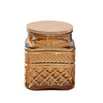 Ansqu Square Glass Jar 37 Fl Oz Candy Jar With Lid Glass Food Storage Containers For Ground Coffee Tea Sugar Decorative Mason Ja