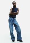 Boat-neck Vest Top - Dark Blue