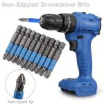 Set Of 6 Magnetic Phillips Screwdriver Bit Set Non-slip Cross Head Electric Screwdriver Bits Set 1 4" Hex Shank PH1 PH2 PH3 PZ1