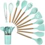 Set Of 11 Silicone Kitchen Utensil Tools - Black