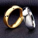 Statement Stainless Steel Band Ring Elegant Curved Wide Face Finger Ring Jewelry Decoration