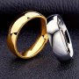 Statement Stainless Steel Band Ring Elegant Curved Wide Face Finger Ring Jewelry Decoration