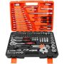 121 Pieces Repair Tool Box Professional Ratchet Wrench Socket Repair Tools Set
