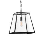 Ella Black And Clear Glass Square Pendant Light 2 Sizes - Small