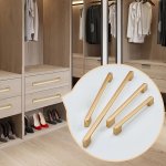 2PCS Matte Golden Cabinet Handles - Solid Aluminum Alloy Polished Finish Drawer Pulls With Installation Hardware Included