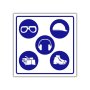Goggles Hard Hat Ear Protection Gloves And Safety Shoes Safety Sign M084