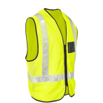 Air Field Waist Coat Pvc Tape Velcro Close Premium Airport - Lime 5XL