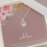 Miley 925 Sterling Silver Paw Print Necklace Size: 11X12MM On 45CM Chain