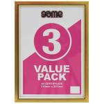 Abby Photo Frame 3 Pack Gold