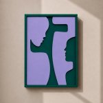 Confide Wooden Wall Art Forest Green And Lilac