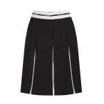Tailored Pleated Skirt -black white