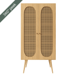 Rattania Oak Wardrobe