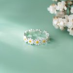 1PC 10PCS Small Daisy Ring White Flower Finger Ring Birthday Gift For Best Friend Anniversary Gifts