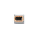 Composable Classic Link Black Agate In Rose Gold