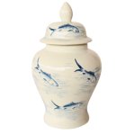 Finny Ceramic Ginger Jar