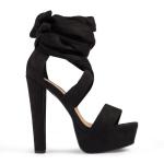 Black Suede Strappy Platform Sandal