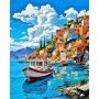 Paint By Numbers Diy 40CMX50CM Frame - Happy Dog Corgi Beach Run
