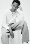 Waffled Jersey Henley Top - White