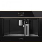 Smeg Compact Black Automatic Coffee Machine With Copper Trim CMS4604NR