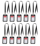 -10 Piece Name Card id Badge Holder With Lanyard Portrait