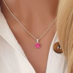 With Love 925 Sterling Silver July Birthstone Necklace