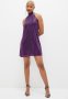 Sequin Halter MINI Shift Dress - Purple