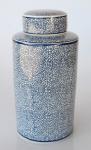 White & Blue Crackled Ceramic Jar – 38X19CM