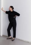 Mama Straight Ankle Jeans - Black