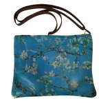 Moss Leather Shoulder Bag Large Van Gogh Almond Blossoms