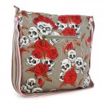 Tuff-Luv Ladies Canvas Cross Body Lulu Messenger Bag For 10" Tablets - Skull Gray