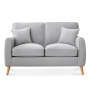 Amy Velvet 2 Seater Sofa /couch - Light Grey