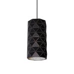 Laser Cut Cylinder Metal Pendant Light Black White - White