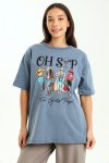 Ladies Branded Slogan Oversized Printed T-Shirt