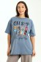 Ladies Branded Slogan Oversized Printed T-Shirt