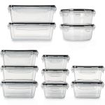 12PCS Food Storage Containers Reusable Plastic Food Containers With Lid
