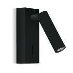 Donnay Donna Bedside Wall Light - Black White Chrome - Matt Chrome