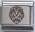 9MM Laser Italian Charm - Geo Lion