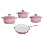 Cast Iron Pot Set 7 Piece Pink
