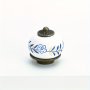 Chinese Style Ceramic And Zinc Alloy Knob Polished Finish Finger Pull Handle For Drawers Single Hole Cabinet Hardware With Multiple Components - 1 Pack
