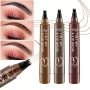 Waterproof Long-Lasting Microblading Eyebrow Pen - Creates Natural Defined Brows With Micro-Fork Tip Applicator - Perfect Gift For Women With All Skin Types A