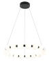 Bright Star Lighting Pendant Light Black 12 Opal Glass 40W Cool White