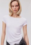 Sheer Boat-neck T-Shirt - White