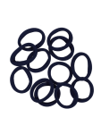 12 Piece Navy Hair Ties - None Blue