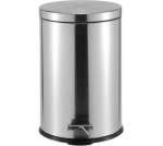 Roma 20L Pedal Bin Soft Close Lid Stainless Steel Dustbin Silver