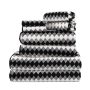 Bath Towel Set 8 Piece Microfiber Black And White Oversized