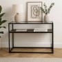 - Willowbrook 120CM Console Table - Glass Top & Rustic Shelf
