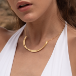 Half Moon 18CT Gold Pendant Necklace - Gold